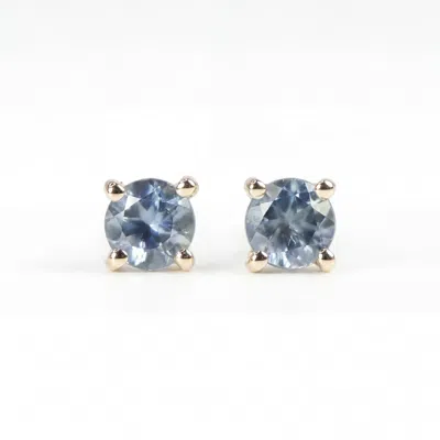 Melt'm Jewelry Women's 3mm Blue Montana Sapphire Stud Earrings In14k Solid Gold