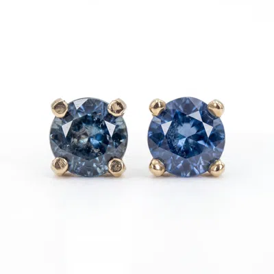Melt'm Jewelry Women's 4mm Blue Montana Sapphire Stud Earrings In 14k Solid Gold