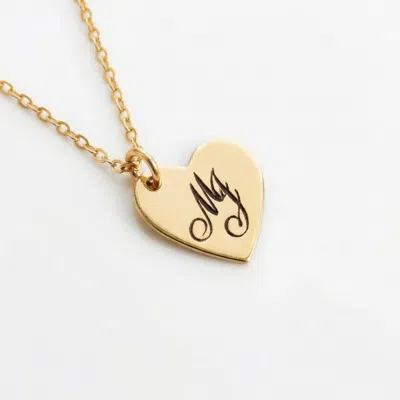 Melt'm Jewelry Women's Custom Engraved Heart Necklace In Gold Filled