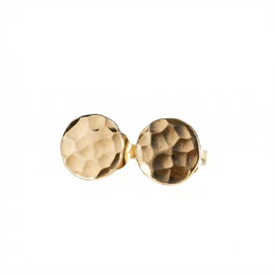 Melt'm Jewelry Women's Gold Filled Hammered Disc Studs