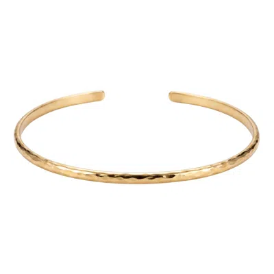 Melt'm Jewelry Women's Hammered Gold Filled Cuff Bracelet, Bold Open Bangle