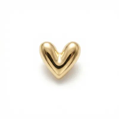 Melt'm Jewelry Women's Puffy Heart Flat Back Earrings Solid Gold