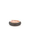 Melusina Bijoux Anello A Fascia Oro Con Zirconi Neri In Nero