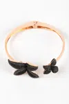 Melusina Bijoux Bracciale Fiore Nero In Nero