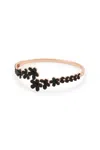 Melusina Bijoux Bracciale Fiori Nero In Nero