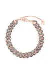Melusina Bijoux Bracciale Groumette Jeans Con Zirconi In Multicolore