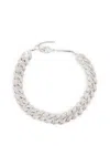Melusina Bijoux Bracciale Groumette Rodio Con Zirconi In Argento