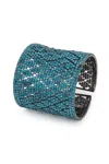 Melusina Bijoux Bracciale Semirigido Con Strass Turchese In As Shown In The Picture