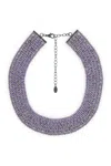 Melusina Bijoux Collana Girocollo Con Strass Lilla In Viola