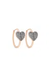 Melusina Bijoux Orecchini Cerchio Con Cuore Jeans In Multicolore