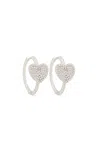 Melusina Bijoux Orecchini Cerchio Con Cuore Rodio In Argento