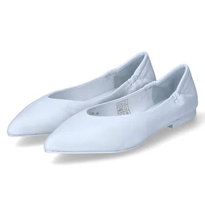 Pre-owned Melvin & Hamilton Damen Ballerinas Alora 1 Weiss Leder Gepolstert Blockabsatz