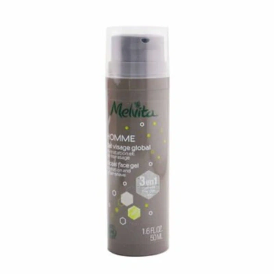 Melvita Men's Homme Global Face Gel Hydration & After Shave 1.6 oz Skin Care 3284410040895 In Lemon