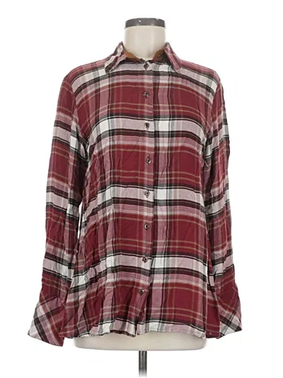 Pre-owned Mely Long Sleeve Button Down Shirt In Burgundy
