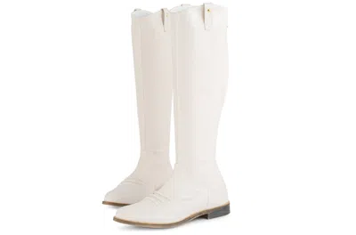 Melyann Mase Boots In Ivory Leather In White