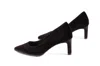 Melyann Rocker Heeled Pump In Black Velvet In Black