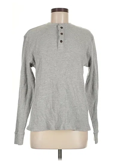 Pre-owned Member's Mark Long Sleeve Henley Shirt In Gray