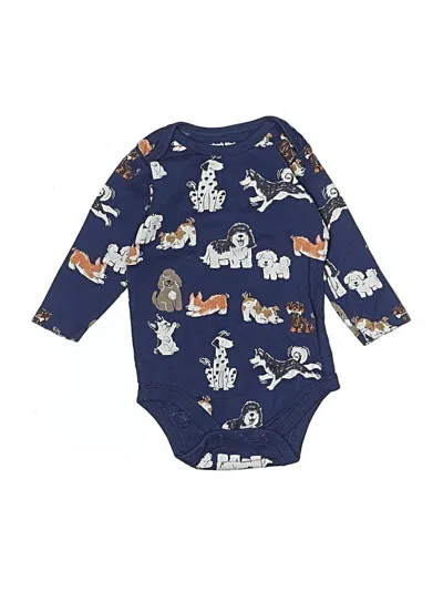 Pre-owned Member's Mark Babies' Long Sleeve Onesie In Blue