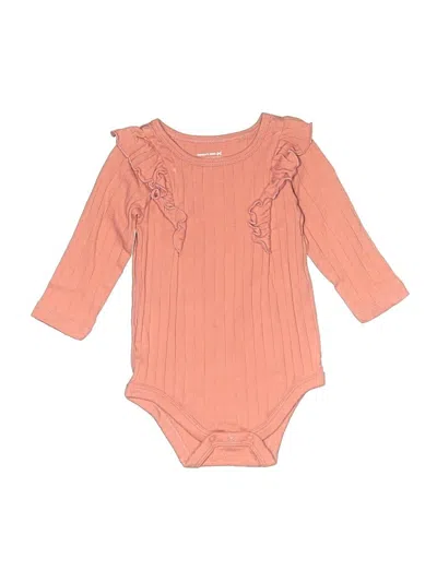 Pre-owned Member's Mark Babies' Long Sleeve Onesie In Orange