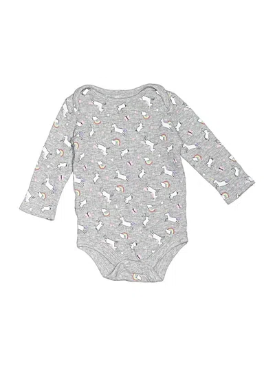 Pre-owned Member's Mark Babies' Long Sleeve Onesie In Silver