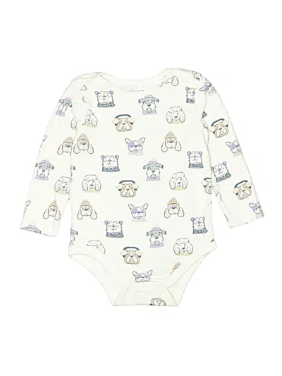 Pre-owned Member's Mark Kids' Long Sleeve Onesie In White