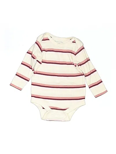 Pre-owned Member's Mark Babies' Long Sleeve Onesie In White