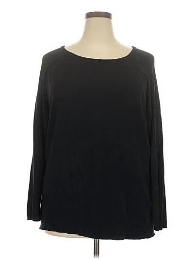 Pre-owned Member's Mark Long Sleeve Top Black Boatneck Tops