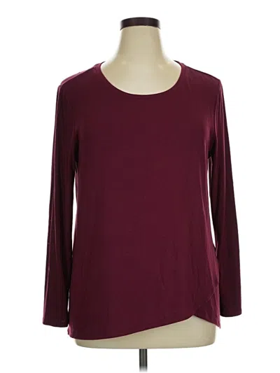 Pre-owned Member's Mark Long Sleeve Top Burgundy Scoop Neck Tops