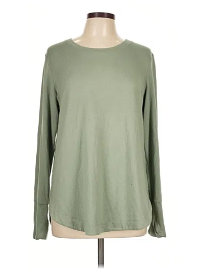 Pre-owned Member's Mark Long Sleeve Top Green Crew Neck Tops