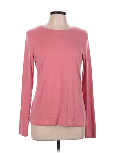 Pre-owned Member's Mark Long Sleeve Top Pink Crew Neck Tops