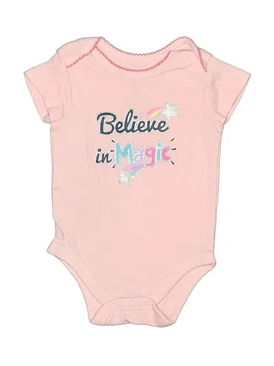 Pre-owned Member's Mark Babies' Short Sleeve Onesie In Pink