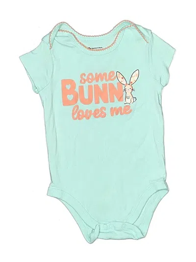 Pre-owned Member's Mark Babies' Short Sleeve Onesie In Teal