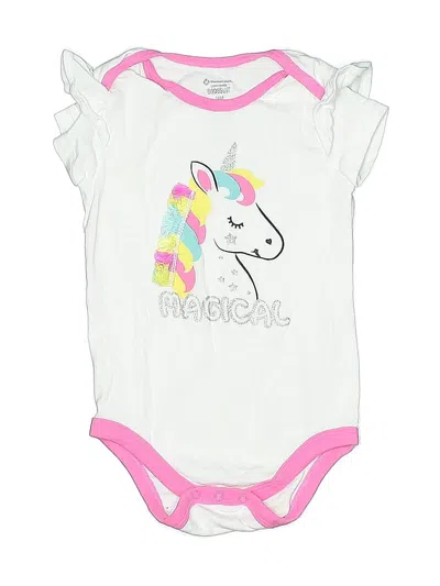 Pre-owned Member's Mark Kids' Short Sleeve Onesie In White