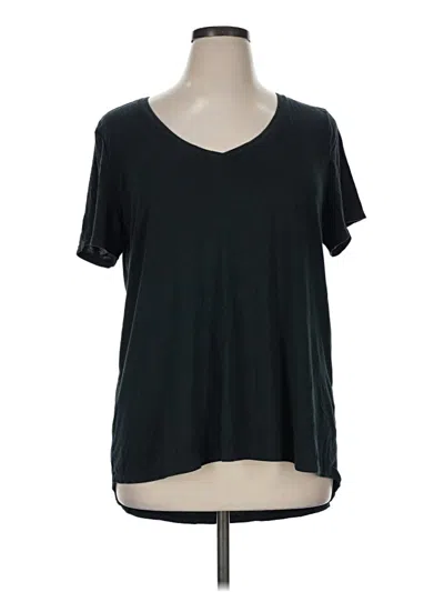 Pre-owned Member's Mark Short Sleeve Top Black V-neck Tops