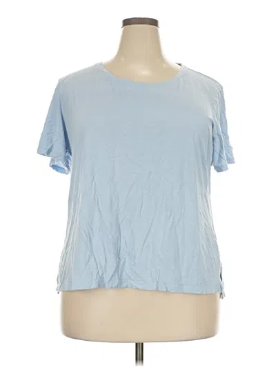 Pre-owned Member's Mark Short Sleeve Top Blue Crew Neck Tops