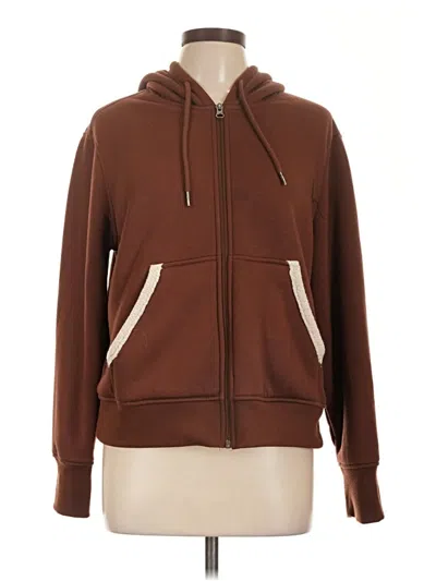 Pre-owned Member's Mark Zip Up Hoodie In Brown