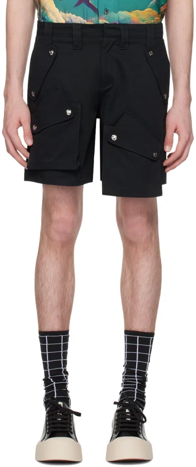 Members Of The Rage Black Cargo Shorts