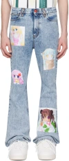 MEMBERS OF THE RAGE BLUE ANIME PATCH JEANS