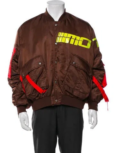 Pre-owned Members Of The Rage Graphic Print Bomber Jacket In Brown