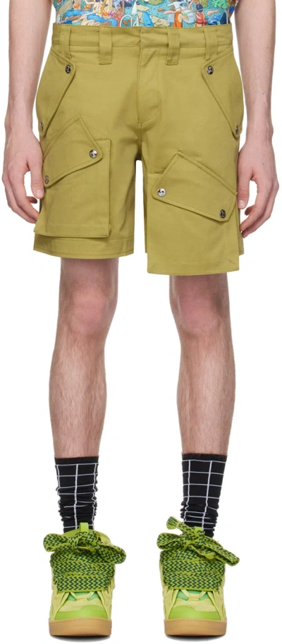 Members Of The Rage Green Four-pocket Shorts In Military Green
