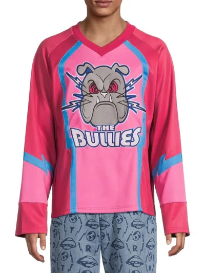 Members Of The Rage Men's Bullies Long-sleeve Football Jersey In Cherry Pink