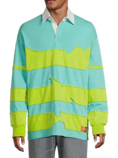 Members Of The Rage Men's K-static Rugby Polo Shirt In Turquoise