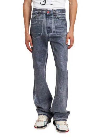 Members Of The Rage Men's Whiskered Flare Jeans In Blue