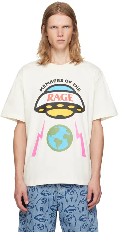 Members Of The Rage White Printed Hero Logo T-shirt In Star White