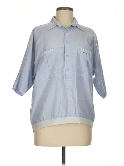Pre-owned Members Only 3/4 Sleeve Button Down Shirt In Blue