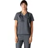 Members Only Bari 1-pocket V-neck Scrub Top For Women In Gray