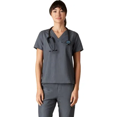 Members Only Bari 1-pocket Scrub Top In Gray