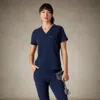 Members Only Bari 1-pocket V-neck Scrub Top For Women In Blue