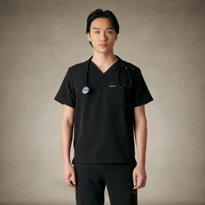 Members Only Brighton 3-pocket Scrub Top In Black