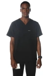 Members Only Manchester 3-pocket Scrub Top In Black